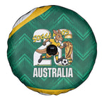 Australia 2026 Soccer Spare Tire Cover Go Socceroos Kangaroo Mascot Green Sporty