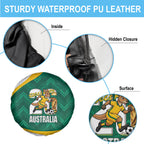 Australia 2026 Soccer Spare Tire Cover Go Socceroos Kangaroo Mascot Green Sporty