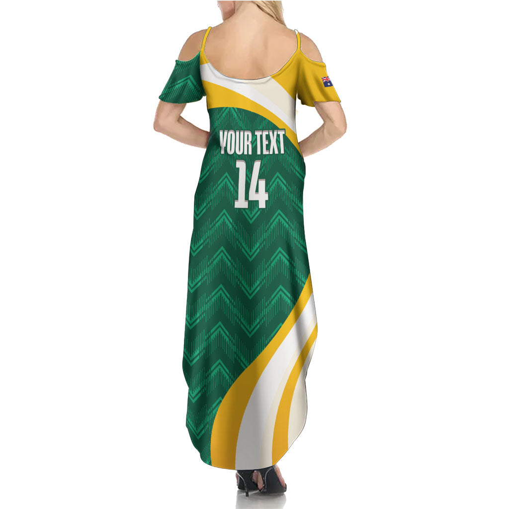Australia 2026 Soccer Custom Summer Maxi Dress Go Socceroos Kangaroo Mascot Green Sporty