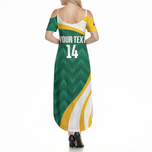 Australia 2026 Soccer Custom Summer Maxi Dress Go Socceroos Kangaroo Mascot Green Sporty