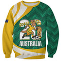 Australia 2026 Soccer Custom Sweatshirt Go Socceroos Kangaroo Mascot Green Sporty