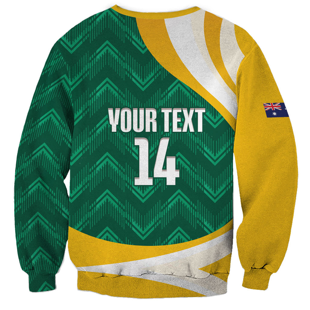 Australia 2026 Soccer Custom Sweatshirt Go Socceroos Kangaroo Mascot Green Sporty