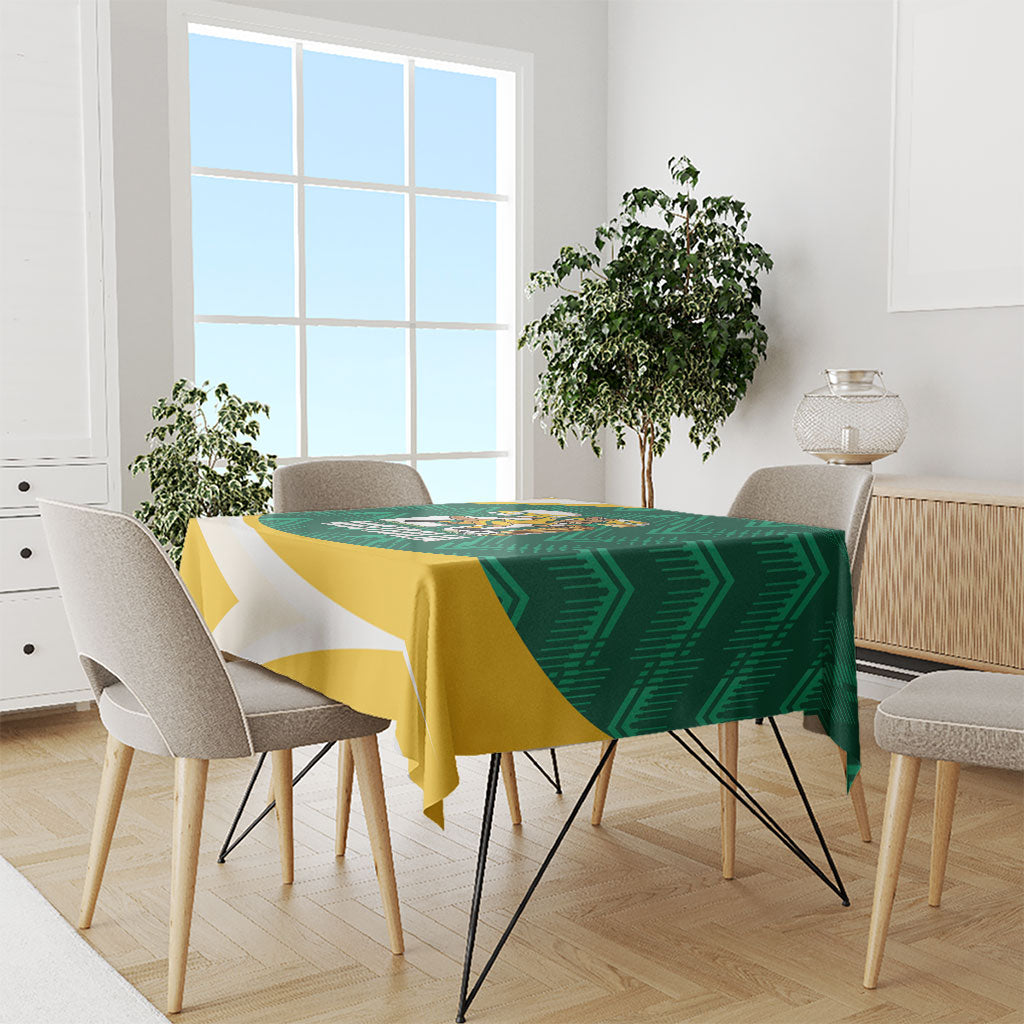 Australia 2026 Soccer Tablecloth Go Socceroos Kangaroo Mascot Green Sporty