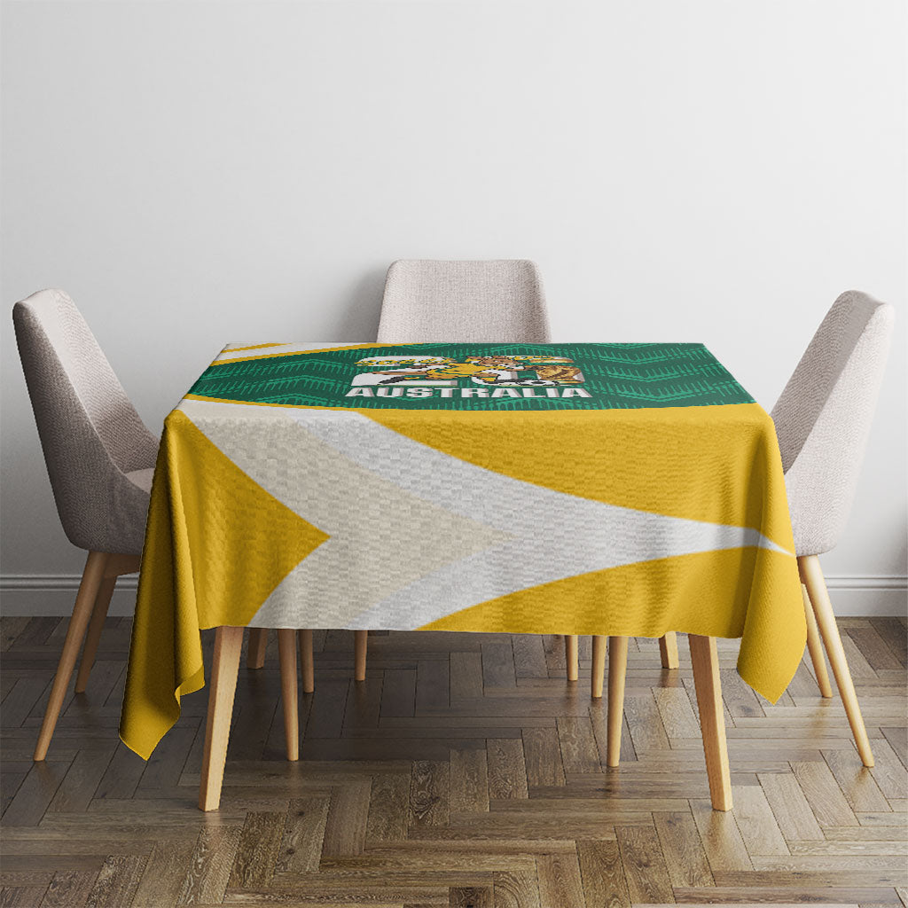 Australia 2026 Soccer Tablecloth Go Socceroos Kangaroo Mascot Green Sporty