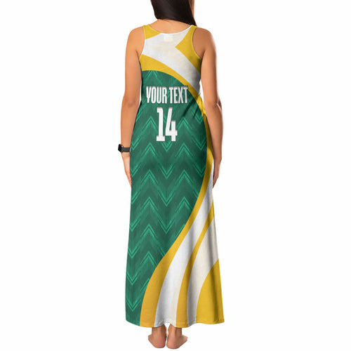 Australia 2026 Soccer Custom Tank Maxi Dress Go Socceroos Kangaroo Mascot Green Sporty