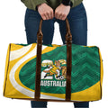 Australia 2026 Soccer Travel Bag Go Socceroos Kangaroo Mascot Green Sporty