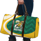 Australia 2026 Soccer Travel Bag Go Socceroos Kangaroo Mascot Green Sporty