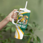 Australia 2026 Soccer Custom Tumbler With Handle Go Socceroos Kangaroo Mascot Green Sporty