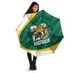 Australia 2026 Soccer Umbrella Go Socceroos Kangaroo Mascot Green Sporty