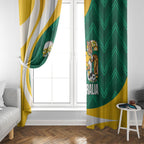 Australia 2026 Soccer Window Curtain Go Socceroos Kangaroo Mascot Green Sporty