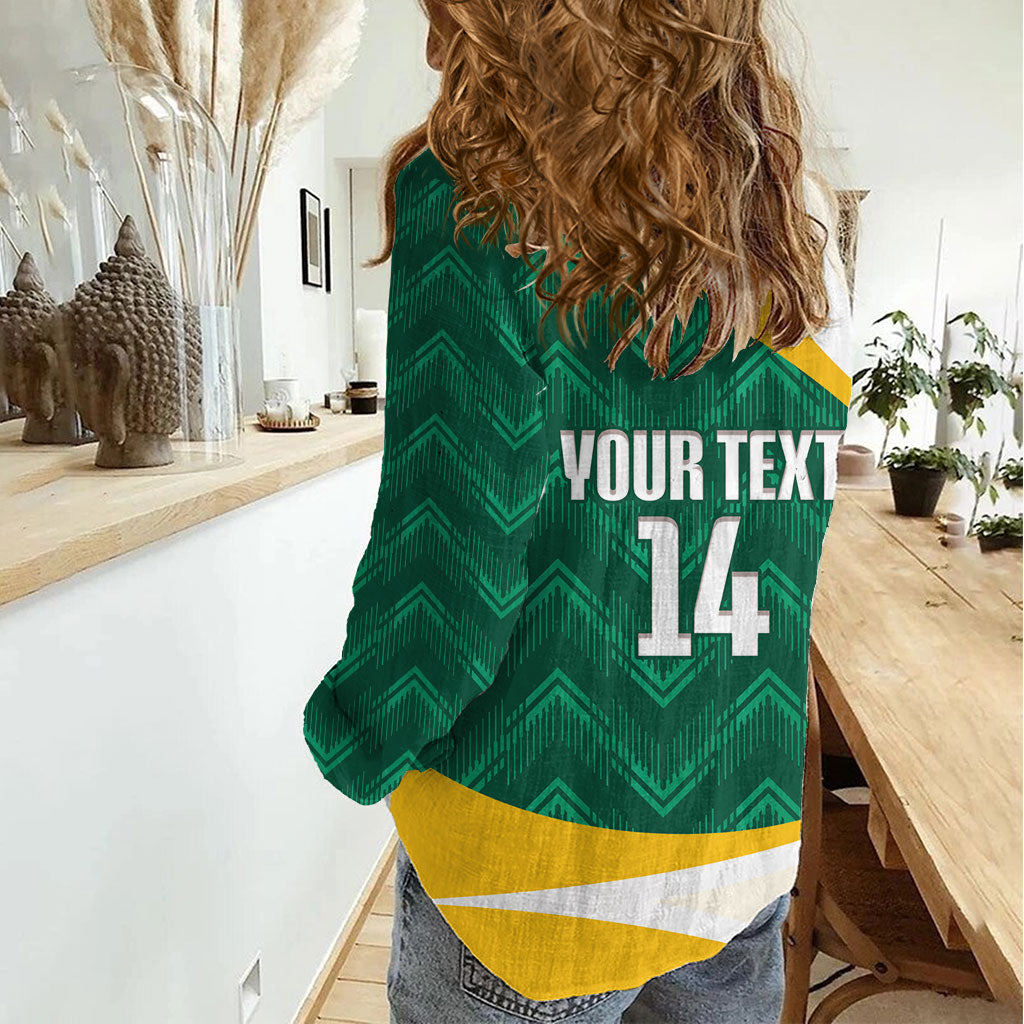 Australia 2026 Soccer Custom Women Casual Shirt Go Socceroos Kangaroo Mascot Green Sporty