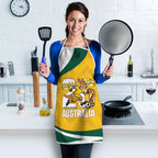 Australia 2026 Soccer Apron Go Socceroos Kangaroo Mascot Yellow Sporty