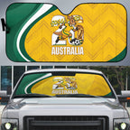 Australia 2026 Soccer Auto Sun Shade Go Socceroos Kangaroo Mascot Yellow Sporty