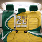 Australia 2026 Soccer Back Car Seat Cover Go Socceroos Kangaroo Mascot Yellow Sporty