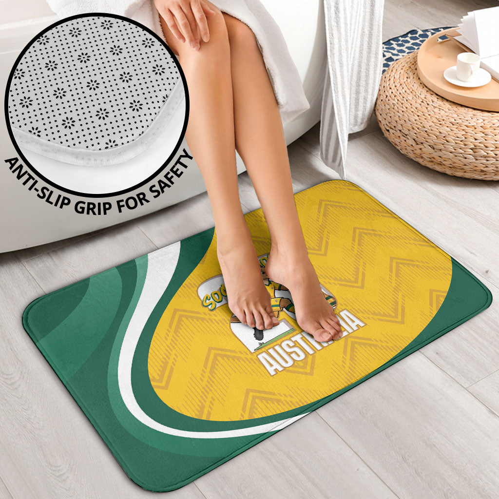 Australia 2026 Soccer Bathroom Set Go Socceroos Kangaroo Mascot Yellow Sporty