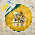 Australia 2026 Soccer Beach Blanket Go Socceroos Kangaroo Mascot Yellow Sporty