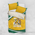 Australia 2026 Soccer Bedding Set Go Socceroos Kangaroo Mascot Yellow Sporty