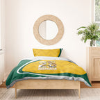 Australia 2026 Soccer Bedding Set Go Socceroos Kangaroo Mascot Yellow Sporty