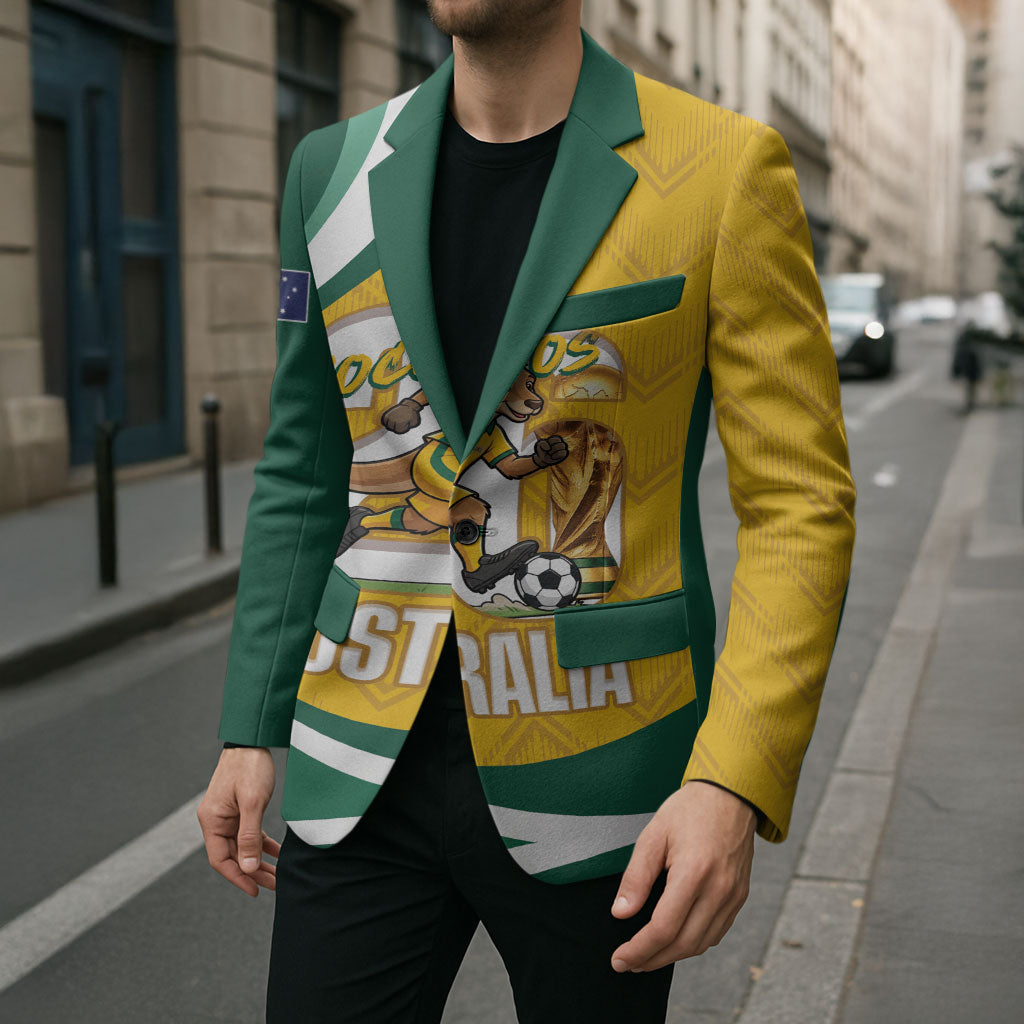 Australia 2026 Soccer Custom Blazer Go Socceroos Kangaroo Mascot Yellow Sporty