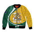 Australia 2026 Soccer Custom Bomber Jacket Go Socceroos Kangaroo Mascot Yellow Sporty