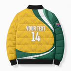 Australia 2026 Soccer Custom Bomber Puffer Jacket Go Socceroos Kangaroo Mascot Yellow Sporty