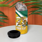 Australia 2026 Soccer Custom 4 in 1 Can Cooler Tumbler Go Socceroos Kangaroo Mascot Yellow Sporty