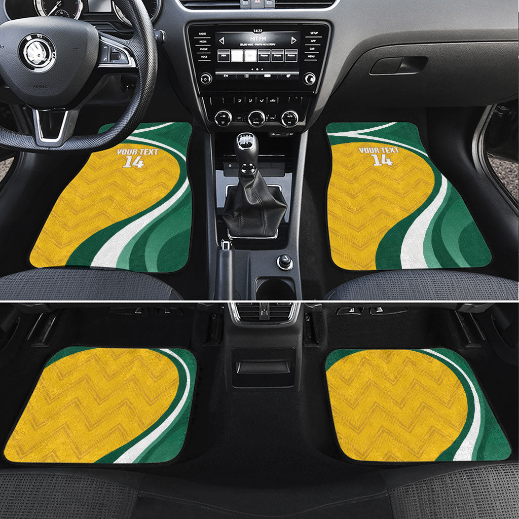 Australia 2026 Soccer Custom Car Mats Go Socceroos Kangaroo Mascot Yellow Sporty