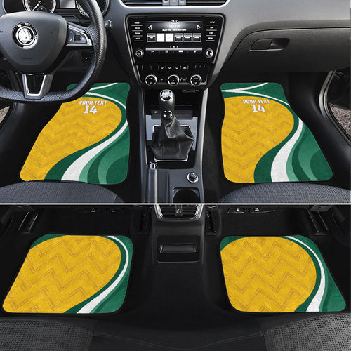 Australia 2026 Soccer Custom Car Mats Go Socceroos Kangaroo Mascot Yellow Sporty