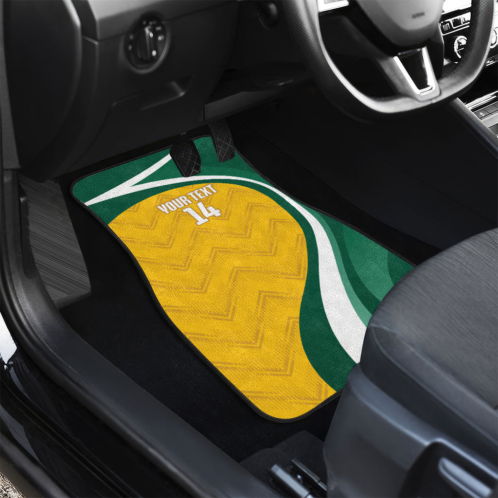 Australia 2026 Soccer Custom Car Mats Go Socceroos Kangaroo Mascot Yellow Sporty