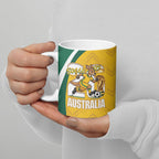 Australia 2026 Soccer Custom Ceramic Mug Go Socceroos Kangaroo Mascot Yellow Sporty