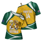 Australia 2026 Soccer Custom Cross Shoulder Shirt Go Socceroos Kangaroo Mascot Yellow Sporty