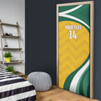 Australia 2026 Soccer Custom Door Cover Go Socceroos Kangaroo Mascot Yellow Sporty