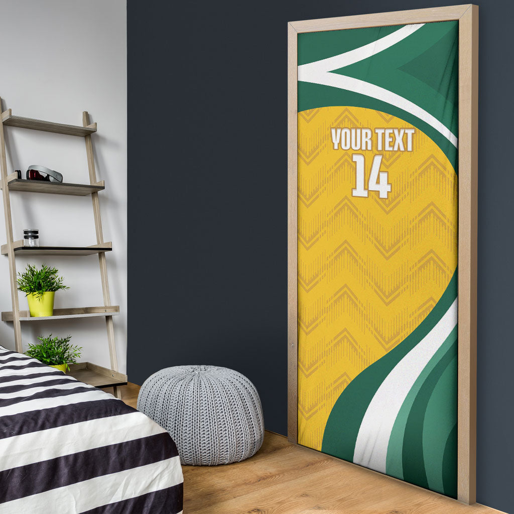 Australia 2026 Soccer Custom Door Cover Go Socceroos Kangaroo Mascot Yellow Sporty