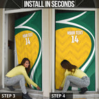 Australia 2026 Soccer Custom Door Cover Go Socceroos Kangaroo Mascot Yellow Sporty