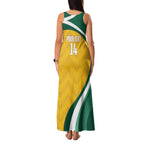 Australia 2026 Soccer Custom Family Matching Tank Maxi Dress and Hawaiian Shirt Go Socceroos Kangaroo Mascot Yellow Sporty