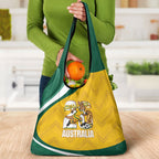 Australia 2026 Soccer Grocery Bag Go Socceroos Kangaroo Mascot Yellow Sporty