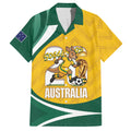 Australia 2026 Soccer Custom Hawaiian Shirt Go Socceroos Kangaroo Mascot Yellow Sporty