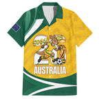 Australia 2026 Soccer Custom Hawaiian Shirt Go Socceroos Kangaroo Mascot Yellow Sporty