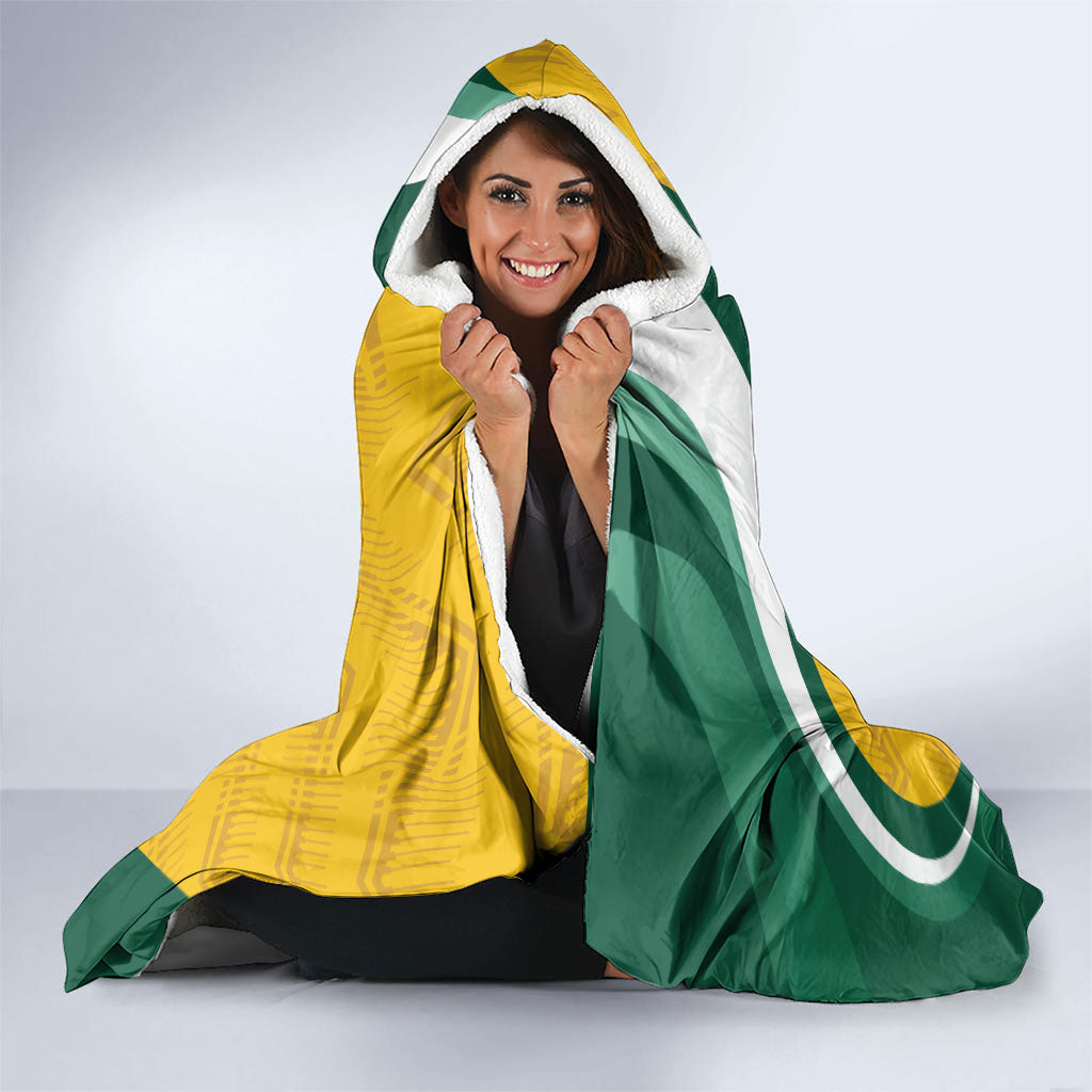 Australia 2026 Soccer Hooded Blanket Go Socceroos Kangaroo Mascot Yellow Sporty