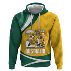 Australia 2026 Soccer Custom Hoodie Go Socceroos Kangaroo Mascot Yellow Sporty