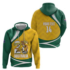 Australia 2026 Soccer Custom Hoodie Go Socceroos Kangaroo Mascot Yellow Sporty