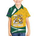 Australia 2026 Soccer Custom Kid Hawaiian Shirt Go Socceroos Kangaroo Mascot Yellow Sporty