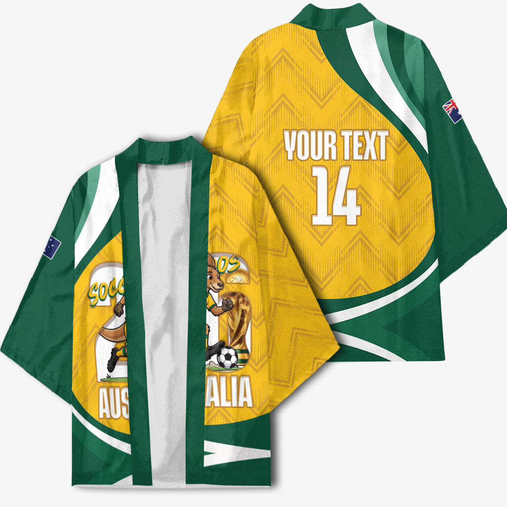 Australia 2026 Soccer Custom Kimono Go Socceroos Kangaroo Mascot Yellow Sporty