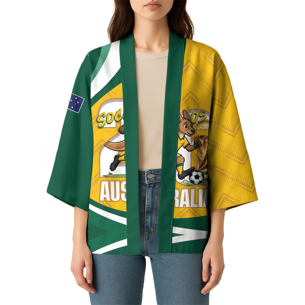 Australia 2026 Soccer Custom Kimono Go Socceroos Kangaroo Mascot Yellow Sporty