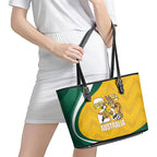 Australia 2026 Soccer Leather Tote Bag Go Socceroos Kangaroo Mascot Yellow Sporty