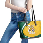 Australia 2026 Soccer Leather Tote Bag Go Socceroos Kangaroo Mascot Yellow Sporty