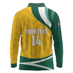Australia 2026 Soccer Custom Long Sleeve Polo Shirt Go Socceroos Kangaroo Mascot Yellow Sporty