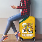 Australia 2026 Soccer Luggage Cover Go Socceroos Kangaroo Mascot Yellow Sporty