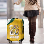 Australia 2026 Soccer Luggage Cover Go Socceroos Kangaroo Mascot Yellow Sporty