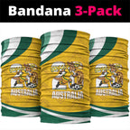 Australia 2026 Soccer Neck Gaiter Go Socceroos Kangaroo Mascot Yellow Sporty
